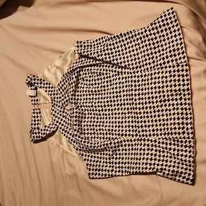Houndstooth White House Black Market black and white top